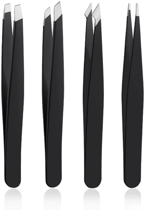 DTDNZKN 4PCS Stainless Steel Tweezers Set Black DTDNZKN 4PCS Stainless Steel Tweezers Set Black