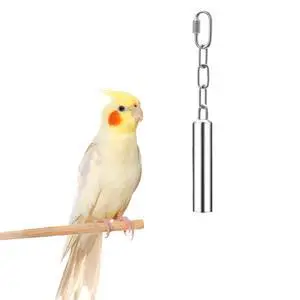 Wontee Stainless Steel Bell & Bite Hanging Bird Cage Toy for Parrot Parakeet Budgie Cockatiel Conure African Greys (S) Wontee Stainless Steel Bell & Bite Hanging Bird Cage Toy for Parrot Parakeet Budgie Cockatiel Conure African Greys (S)