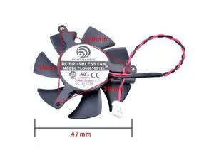 POWER LOGIC PLD05010S12L 12V diameter 47mm / 4.5cm, hole pitch 39mm graphics card cooling fan 2-wire 2-pin POWER LOGIC PLD05010S12L 12V diameter 47mm / 4.5cm, hole pitch 39mm graphics card cooling fan 2-wire 2-pin
