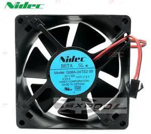 NEW Original Nidec 80*80*25mm 8cm D08A-24TS2 05 DC 24V 0.23A 2-Lines inverter cooling fan NEW Original Nidec 80*80*25mm 8cm D08A-24TS2 05 DC 24V 0.23A 2-Lines inverter cooling fan