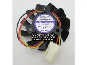 video card fan EC4510H12EA DC12V 0.12A Graphics card cooling fan Blade diameter of 40mm 20mm pitch video card fan EC4510H12EA DC12V 0.12A Graphics card cooling fan Blade diameter of 40mm 20mm pitch