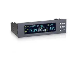 5.25inch 12V PC Computer Fan Controller 3 Fan Speed Controller Temperature Sensor LCD Digital Display Front Panel for PC 5.25inch 12V PC Computer Fan Controller 3 Fan Speed Controller Temperature Sensor LCD Digital Display Front Panel for PC