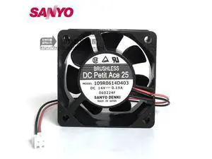6025 14v 0.19A double ball bearing cooling fan 109R0614D403 2 wires 60*60*25MM 6025 14v 0.19A double ball bearing cooling fan 109R0614D403 2 wires 60*60*25MM