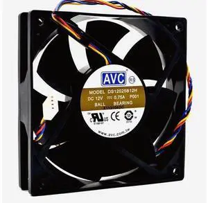 PWM Fan For AVC DS12025B12H 120X120X25mm DC 12V 0.75A 2 Ball Bearing Fan High Speed CFM Airflow Axial Cooling 12cm PWM Fan For AVC DS12025B12H 120X120X25mm DC 12V 0.75A 2 Ball Bearing Fan High Speed CFM Airflow Axial Cooling 12cm