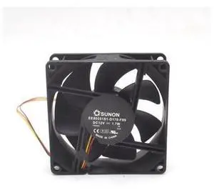 Cooling fan EE80251S1-D170-F99 DC 12V 1.7W 3-pin 3-pin connector 80mm 80x80x25mm Server Square fan Cooling fan EE80251S1-D170-F99 DC 12V 1.7W 3-pin 3-pin connector 80mm 80x80x25mm Server Square fan