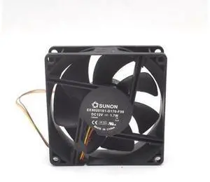 Cooling fan EE80251S1-D170-F99 DC 12V 1.7W 3-pin 3-pin connector 80mm 80x80x25mm Server Square fan Cooling fan EE80251S1-D170-F99 DC 12V 1.7W 3-pin 3-pin connector 80mm 80x80x25mm Server Square fan