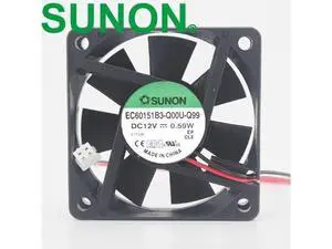 1pcs 12V 0.59W silent fan 6015 60mm 60*60*15mm EC60151B3-Q00U-Q99 cooling case axial fan 1pcs 12V 0.59W silent fan 6015 60mm 60*60*15mm EC60151B3-Q00U-Q99 cooling case axial fan