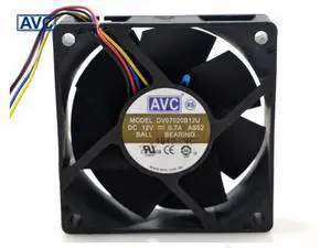 AVC DV07020B12U 7020 70mm 7cm DC 12V 0.7A dual ball bearing fan server inverter cooling fan AVC DV07020B12U 7020 70mm 7cm DC 12V 0.7A dual ball bearing fan server inverter cooling fan