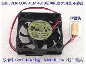 R124010bu Everflow 4010 4cm Fan DC 12v 0.18a 2-Wire dual Ball fan R124010bu Everflow 4010 4cm Fan DC 12v 0.18a 2-Wire dual Ball fan
