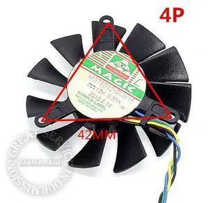 video card fan MGT6012LR MGT6012XR MGT60YR 42*42*42mm Pitch 4P graphics card fan 12V 0.23A 55mm diameter video card fan MGT6012LR MGT6012XR MGT60YR 42*42*42mm Pitch 4P graphics card fan 12V 0.23A 55mm diameter
