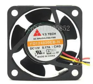 FD124020EB-N CAQ Server Cooling Fan DC 12V 0.17A 40x40x20mm 3-wire FD124020EB-N CAQ Server Cooling Fan DC 12V 0.17A 40x40x20mm 3-wire