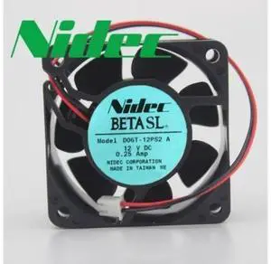Nidec D06T-12PS2 12V 0.25A 6CM 6025 dual ball bearing cooling fan 60*60*25mm Nidec D06T-12PS2 12V 0.25A 6CM 6025 dual ball bearing cooling fan 60*60*25mm