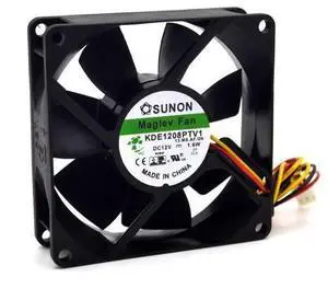 SUNON ultra - quiet chassis fan 12V 1.6W KDE1208PTV1, 13.MS.AF.GN DC 12V 1.6W 3-wire 3-pin connector 80mm 80x80x25mm SUNON ultra - quiet chassis fan 12V 1.6W KDE1208PTV1, 13.MS.AF.GN DC 12V 1.6W 3-wire 3-pin connector 80mm 80x80x25mm