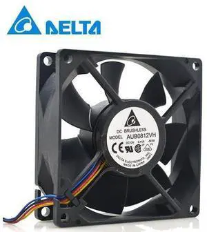 Delta AUB0812VH 8CM 80MM 8025 8*8*2.5CM 80*80*25MM 12V 0.41A support 4-wire Pwm Tempreture control fan Delta AUB0812VH 8CM 80MM 8025 8*8*2.5CM 80*80*25MM 12V 0.41A support 4-wire Pwm Tempreture control fan