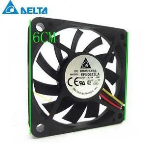 EFB0612LA 60x60x10 MM 3Wire 60mm 6cm DC 12V 13.5CFM server inverter axial cooler cooling Fans EFB0612LA 60x60x10 MM 3Wire 60mm 6cm DC 12V 13.5CFM server inverter axial cooler cooling Fans
