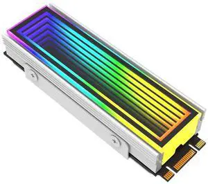 M.2 2280 ARGB Hard Drive Heatsink Cooling M2.2280 SSD Cooler 5V 3Pin Addressable RGB Sync Multi Mainboard Efficient Heat Dissipation SSD Radiator with Thermal Pad(White) M.2 2280 ARGB Hard Drive Heatsink Cooling M2.2280 SSD Cooler 5V 3Pin Addressable RGB Sync Multi Mainboard Efficient Heat Dissipation SSD Radiator with Thermal Pad(White)