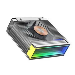 M.2 2280 ARGB Hard Drive Heatsink PWM Dual Fan Solid State Drive Radiator M2 SSD Cooling 5V 3Pin Addressable RGB Sync SSD Cooler with Thermal Pad (White) M.2 2280 ARGB Hard Drive Heatsink PWM Dual Fan Solid State Drive Radiator M2 SSD Cooling 5V 3Pin Addressable RGB Sync SSD Cooler with Thermal Pad (White)