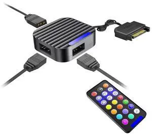 5V 3-Pin to SATA Fan Controller Convertor with Wireless Remote Control Mini Magnetic Extension Hub ARGB Controller (Black) | 5V 3-Pin to SATA 5V 3-Pin to SATA Fan Controller Convertor with Wireless Remote Control Mini Magnetic Extension Hub ARGB Controller (Black) | 5V 3-Pin to SATA