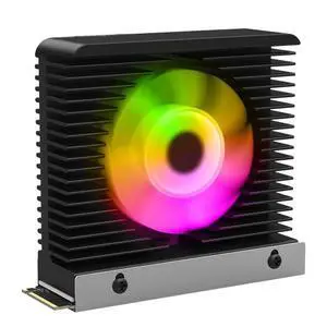 M.2 2280 NVMe SSD Heat Sink Aluminum Alloy Radiator Dissipation Thermal Pad 5V 3PIN ARGB CNC Tower Heatsink Cooler Fan Aura Sync with Cooling Fan (Black 5V 3pin ARGB) M.2 2280 NVMe SSD Heat Sink Aluminum Alloy Radiator Dissipation Thermal Pad 5V 3PIN ARGB CNC Tower Heatsink Cooler Fan Aura Sync with Cooling Fan (Black 5V 3pin ARGB)