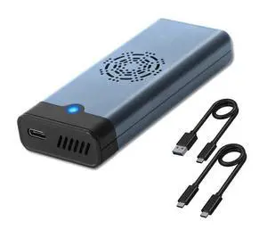 NVME/NGFF M.2 SSD Enclosure Mobile Hard Disk Box USB3.1 10Gbp High-Speed Transmission Built-in Fan Hard Drive Aluminum Alloy Enclosure (Gray Silver) NVME/NGFF M.2 SSD Enclosure Mobile Hard Disk Box USB3.1 10Gbp High-Speed Transmission Built-in Fan Hard Drive Aluminum Alloy Enclosure (Gray Silver)