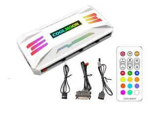 120mm Case Fan Cooler Heatsink 5V 3Pin ARGB 4PIN PWM Addressable RGB Chassis Case Fan Radiator for Desktop Computer (White, Controller) 120mm Case Fan Cooler Heatsink 5V 3Pin ARGB 4PIN PWM Addressable RGB Chassis Case Fan Radiator for Desktop Computer (White, Controller)