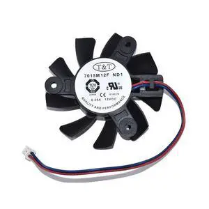 7015M12F ND1 for T&T DC 12V 0.25A 2Pins Cooling Fan New 7015M12F ND1 for T&T DC 12V 0.25A 2Pins Cooling Fan New