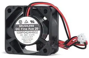 New for SANYO 109P0424H602 DC24V 0.07A 40 * 40 * 20mm 2-Wire Industrial Computer Fan New for SANYO 109P0424H602 DC24V 0.07A 40 * 40 * 20mm 2-Wire Industrial Computer Fan