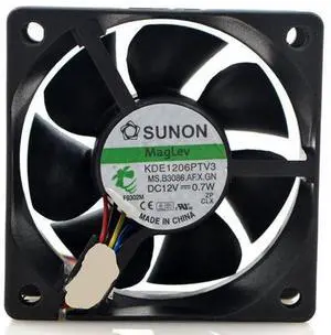SUNON KDE1206PTV3 6025 12V 0.7W three-wire speed measurement ultra quiet cooling fan SUNON KDE1206PTV3 6025 12V 0.7W three-wire speed measurement ultra quiet cooling fan