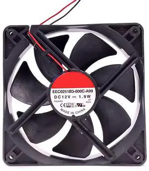 EEC0251B3-000C-A99 Fan 12V Fan 1.9W 2200RPM 2-Wire 120×25mm Quiet Host Cooling Fan EEC0251B3-000C-A99 Fan 12V Fan 1.9W 2200RPM 2-Wire 120×25mm Quiet Host Cooling Fan