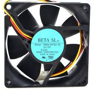 80MM for NIDEC D08A-24TS2 05 8025 DC24V Fan 0.23A 8CM 80 * 80 * 25mm VFD Cooling Fan (3pin) 80MM for NIDEC D08A-24TS2 05 8025 DC24V Fan 0.23A 8CM 80 * 80 * 25mm VFD Cooling Fan (3pin)