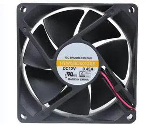 NYW08025012BS DC 12V 0.45A 80x80x25mm 2-Wire 8CM 8025 Dual Ball Axial Server Cooling Fan NYW08025012BS DC 12V 0.45A 80x80x25mm 2-Wire 8CM 8025 Dual Ball Axial Server Cooling Fan