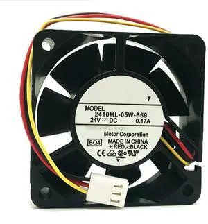 60MM DC24V 3.12W 0.13A 2410ML-05W-B69 6025 Speed 5300RPM Power Supply Fan 60 * 60 * 25MM Inverter Cooling Ball Fan(3pin) 60MM DC24V 3.12W 0.13A 2410ML-05W-B69 6025 Speed 5300RPM Power Supply Fan 60 * 60 * 25MM Inverter Cooling Ball Fan(3pin)