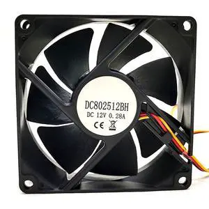 80mm Fan 8025 for FUHE Motors DC802512BH 3600RPM DC12V 0.28A 3.36W 8CM Double Ball 80 * 80 * 25MM Inverter Cooling Fan (3pin) 80mm Fan 8025 for FUHE Motors DC802512BH 3600RPM DC12V 0.28A 3.36W 8CM Double Ball 80 * 80 * 25MM Inverter Cooling Fan (3pin)