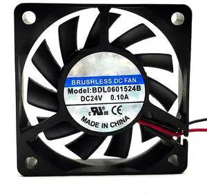 60MM DC24V Fan 0.10A 2.4W 4000RPM BDL0601524B 6015 60 * 60 * 15MM 6CM Double Ball Cooling Fan (2pin) 60MM DC24V Fan 0.10A 2.4W 4000RPM BDL0601524B 6015 60 * 60 * 15MM 6CM Double Ball Cooling Fan (2pin)
