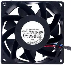 FFB0812SHE 80mm DC12V 0.87A Server Cooling Fans Server Square Fan 3-Wire 80x80x38mm 8038 Dual Ball Bearing Cooling Fan FFB0812SHE 80mm DC12V 0.87A Server Cooling Fans Server Square Fan 3-Wire 80x80x38mm 8038 Dual Ball Bearing Cooling Fan