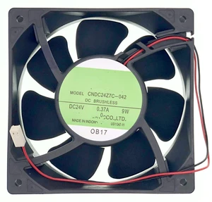 New Inverter Cooling Fan for S5 Power Supply CNDC24Z7C-042 DC 24V 0.37A 9W 12038 12cm 2-Wire 2-pin Size: 120×120×38mm. New Inverter Cooling Fan for S5 Power Supply CNDC24Z7C-042 DC 24V 0.37A 9W 12038 12cm 2-Wire 2-pin Size: 120×120×38mm.