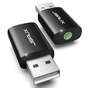 2 Pack USB to 3.5mm Jack Audio Adapter - External Stereo Sound Card for PS4, PS5, Headphones, Mac, Linux, Laptops, Desktops - Black 2 Pack USB to 3.5mm Jack Audio Adapter - External Stereo Sound Card for PS4, PS5, Headphones, Mac, Linux, Laptops, Desktops - Black