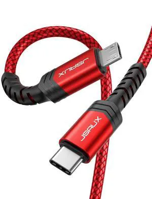 USB C to Micro USB Cable 6.6FT, Type C to Micro USB Charger Braided Cord Support Charge & Sync Compatible with MacBook (Pro),Galaxy S8, S9, S10, Pixel 3 XL, 2 XL and Micro USB Devices- Red/2M USB C to Micro USB Cable 6.6FT, Type C to Micro USB Charger Braided Cord Support Charge & Sync Compatible with MacBook (Pro),Galaxy S8, S9, S10, Pixel 3 XL, 2 XL and Micro USB Devices- Red/2M
