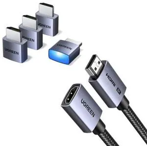 4 Pack HDMI 4K@60Hz Dummy Plug Bundle with 8K@60Hz Extender 3.3FT 4 Pack HDMI 4K@60Hz Dummy Plug Bundle with 8K@60Hz Extender 3.3FT