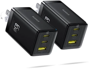 2 Pack 65W USB C Charger Block, PPS 3-Port Fast Compact USB C Brick 2 Pack 65W USB C Charger Block, PPS 3-Port Fast Compact USB C Brick
