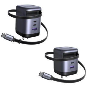 2Pack Retractable USBC Charger Bundle 100W + 65W GaN Fast Chargers, TravelReady Dual Wall Charger Set for Laptop, Tablet, Phone & MultiDevice Charging 2Pack Retractable USBC Charger Bundle 100W + 65W GaN Fast Chargers, TravelReady Dual Wall Charger Set for Laptop, Tablet, Phone & MultiDevice Charging