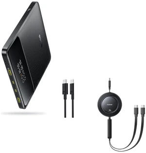 Laptop Portable Charger 100W & 100W Retractable USB C Cable Laptop Portable Charger 100W & 100W Retractable USB C Cable