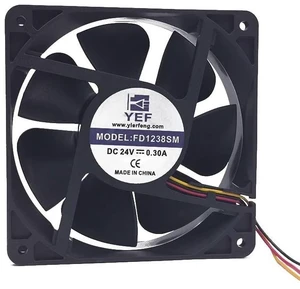 1 PCS FD1238SM DC24V 0.30A 120×120×38mm 3-Wire Cooling Fan 1 PCS FD1238SM DC24V 0.30A 120×120×38mm 3-Wire Cooling Fan