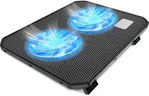 Laptop Cooling Pad, Ultra Slim Silent Dual Fan Cooler Stand for 14-15.6 Inch Notebook, Portable Lightweight Laptop Cooler with Adjustable Height Laptop Cooling Pad, Ultra Slim Silent Dual Fan Cooler Stand for 14-15.6 Inch Notebook, Portable Lightweight Laptop Cooler with Adjustable Height