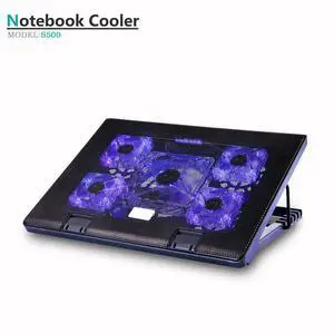 Gaming Laptop Cooling Pad with 5 Fans, Multi-Angle Adjustable Notebook Cooler Stand, Dual Switch Control Heavy-Duty Cooling Base Gaming Laptop Cooling Pad with 5 Fans, Multi-Angle Adjustable Notebook Cooler Stand, Dual Switch Control Heavy-Duty Cooling Base