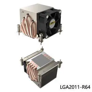 LGA2011-R64 180W CPU Cooler, 4 Heat Pipes, 8000RPM PWM Fan, 47CFM Airflow, 67mm Low Profile for Intel LGA2011/2066 X79/X99/X299 HEDT Workstations LGA2011-R64 180W CPU Cooler, 4 Heat Pipes, 8000RPM PWM Fan, 47CFM Airflow, 67mm Low Profile for Intel LGA2011/2066 X79/X99/X299 HEDT Workstations
