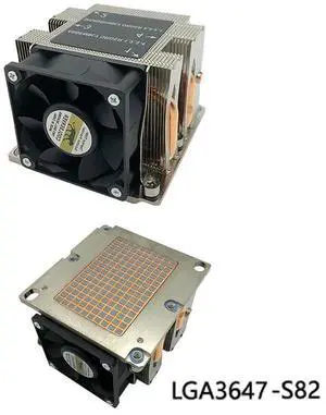 LGA3647-S82 205W 2U Server CPU Cooler, 4 Heat Pipes, Copper Base, 6800RPM PWM Fan, 64.5mm Height for Intel Xeon Scalable LGA3647 Square ILM LGA3647-S82 205W 2U Server CPU Cooler, 4 Heat Pipes, Copper Base, 6800RPM PWM Fan, 64.5mm Height for Intel Xeon Scalable LGA3647 Square ILM
