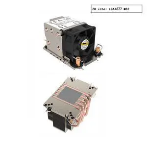 2U LGA4677 M82 300W Server CPU Cooler, 5 Heat Pipes, Copper Base + Copper Fins, 8000RPM PWM Fan, 65.9mm Height for Intel LGA4677 2U LGA4677 M82 300W Server CPU Cooler, 5 Heat Pipes, Copper Base + Copper Fins, 8000RPM PWM Fan, 65.9mm Height for Intel LGA4677