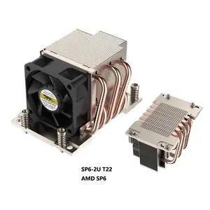 SP6-2U-T22 320W 2U Server CPU Cooler, 5 Heat Pipes, 8000RPM PWM Fan, 66.3mm Height for AMD SP6 Processors SP6-2U-T22 320W 2U Server CPU Cooler, 5 Heat Pipes, 8000RPM PWM Fan, 66.3mm Height for AMD SP6 Processors