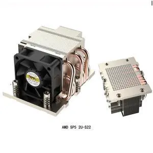 AMD SP5 2U-S22 380W Server CPU Cooler, 6 Heat Pipes, Copper Base, 8000RPM PWM Fan, 66.3mm Height for AMD SP5 Processors AMD SP5 2U-S22 380W Server CPU Cooler, 6 Heat Pipes, Copper Base, 8000RPM PWM Fan, 66.3mm Height for AMD SP5 Processors